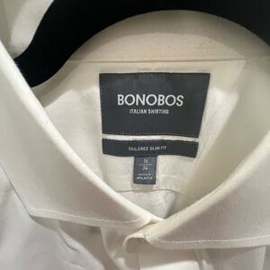 Bonobos Ivory Tuxedo shirt with hidden buttons Slim Fit